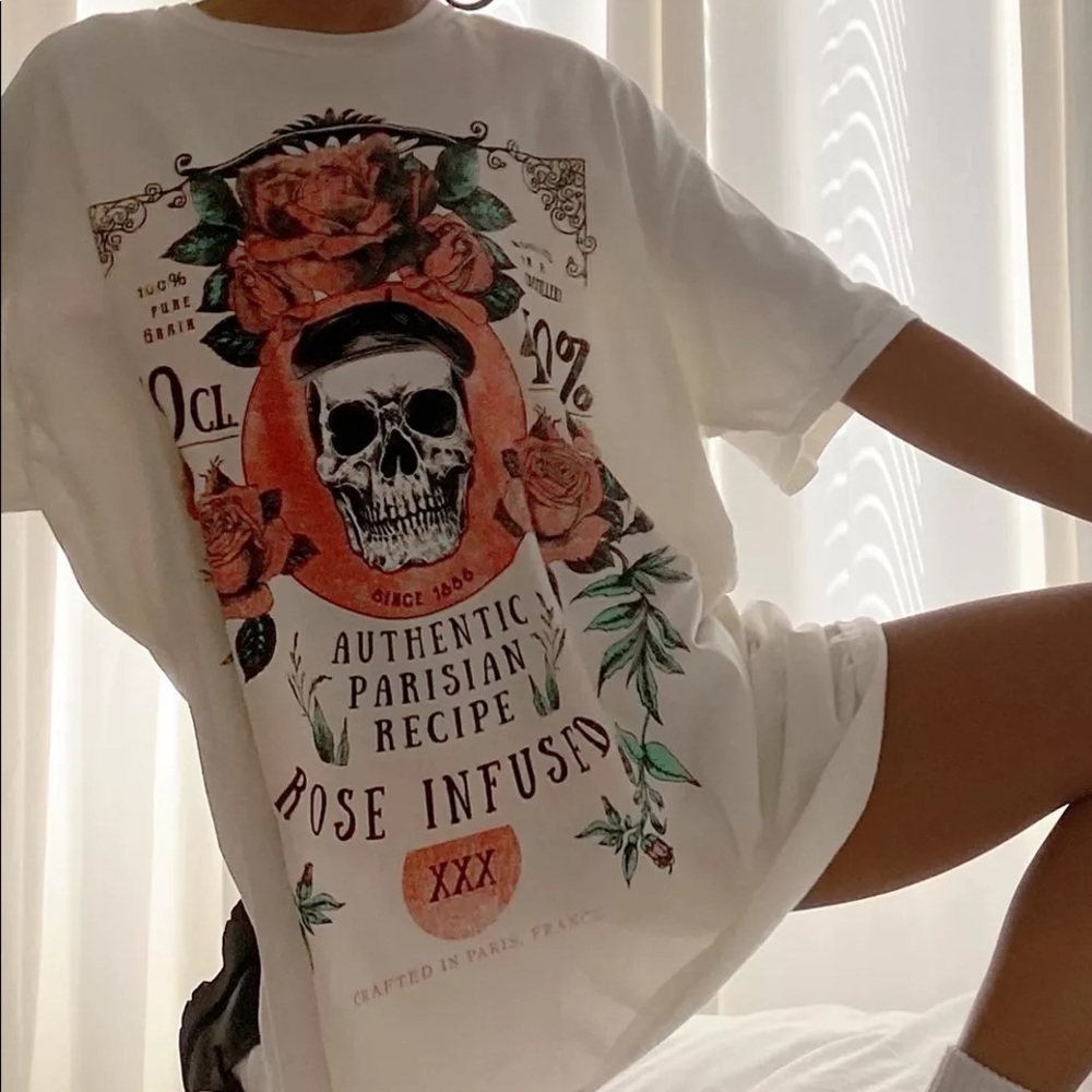 Project Social T Rose Infused Oversized Graphic Tee